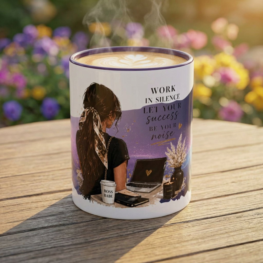 Motivational Office Coffee Mug — “Work in Silence, Let Your Success Be Your Noise”