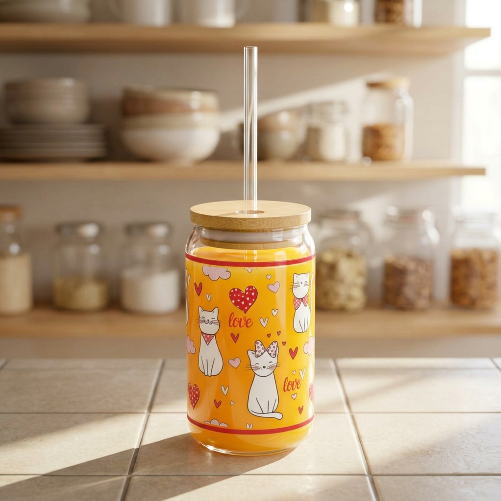 LOVE CAT Sipper Glass