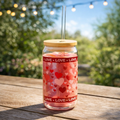 16oz Heart Pattern Sipper Glass with Straw — "LOVE" Romantic Drink Tumbler