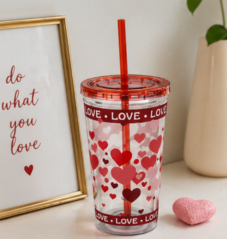 love Inspirational Work Vibes Tumbler — 16oz Sunsplash Tumbler with Straw