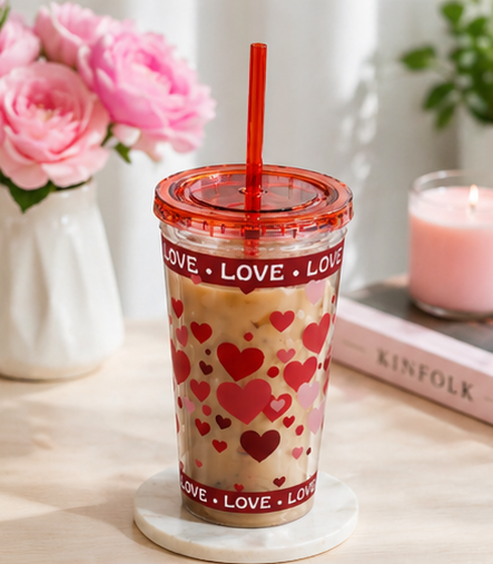 love Inspirational Work Vibes Tumbler — 16oz Sunsplash Tumbler with Straw
