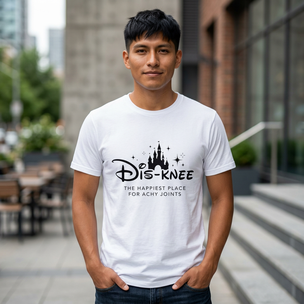 Dis-Knee T-Shirt — 'The Happiest Place for Achy Joints' Funny Arthritis Gift