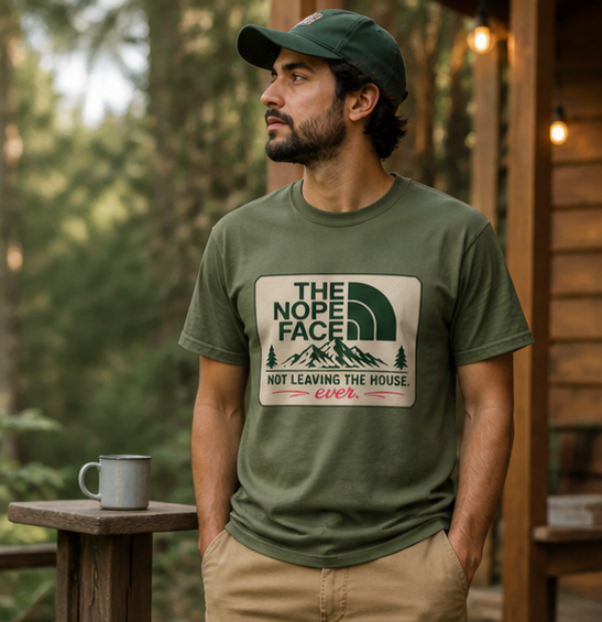 The Nope Face Unisex T-Shirt — 'Not Leaving the House Ever' Graphic Tee