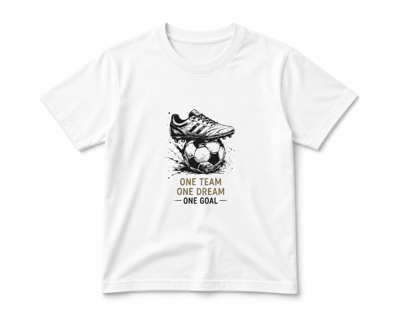 Youth Soccer Tee – “One Team One Dream One Goal” Short Sleeve