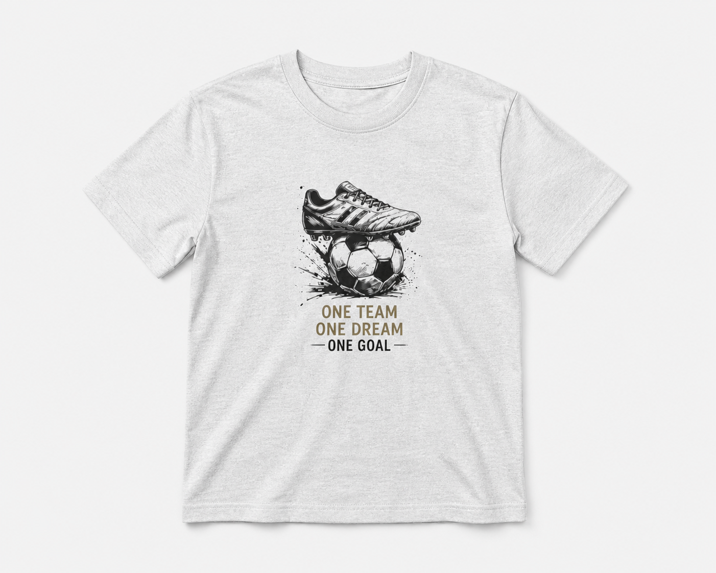 Youth Soccer Tee – “One Team One Dream One Goal” Short Sleeve