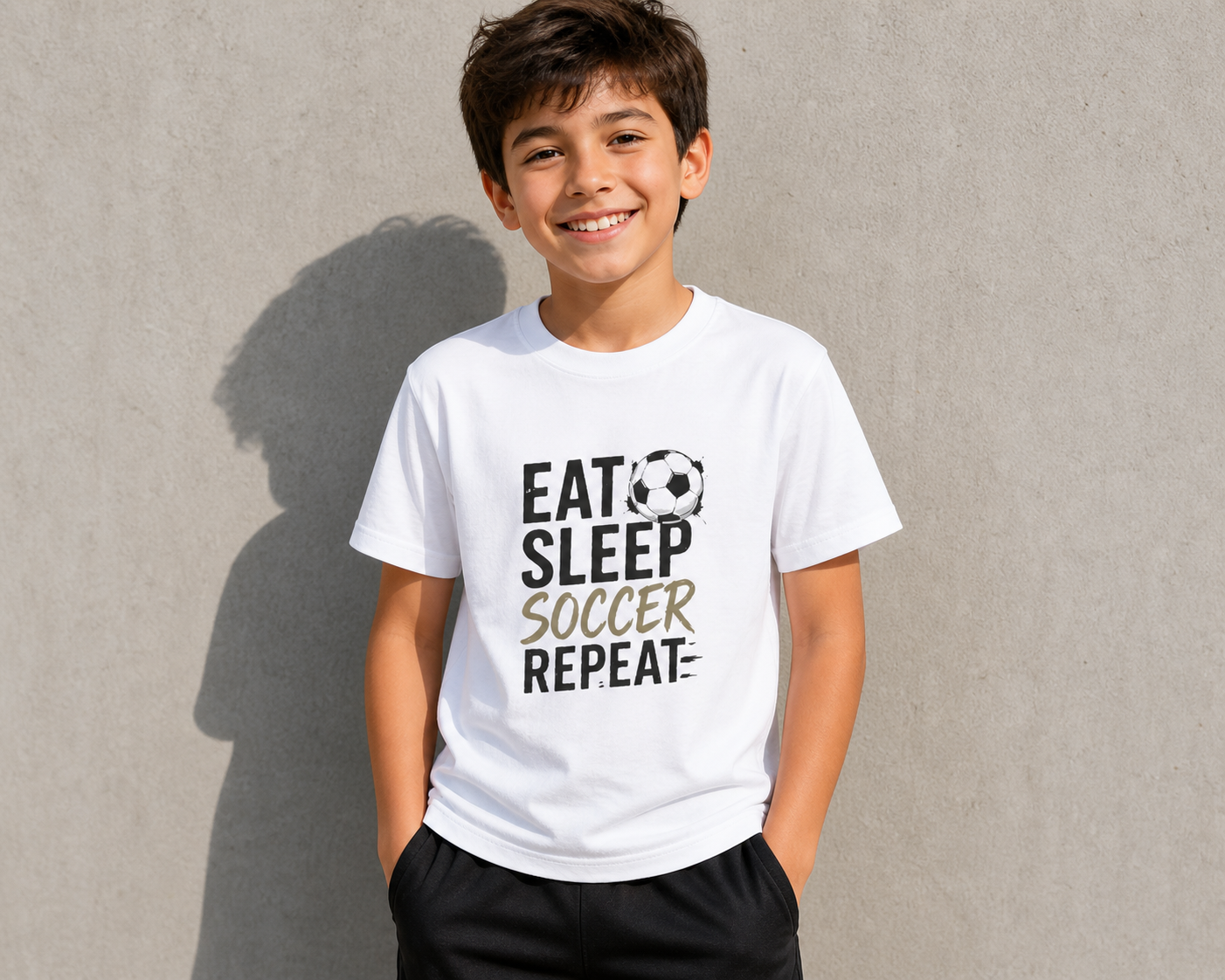 Youth Soccer Tee - "Born to Play, Forced to Work" Kids Soccer Shirt