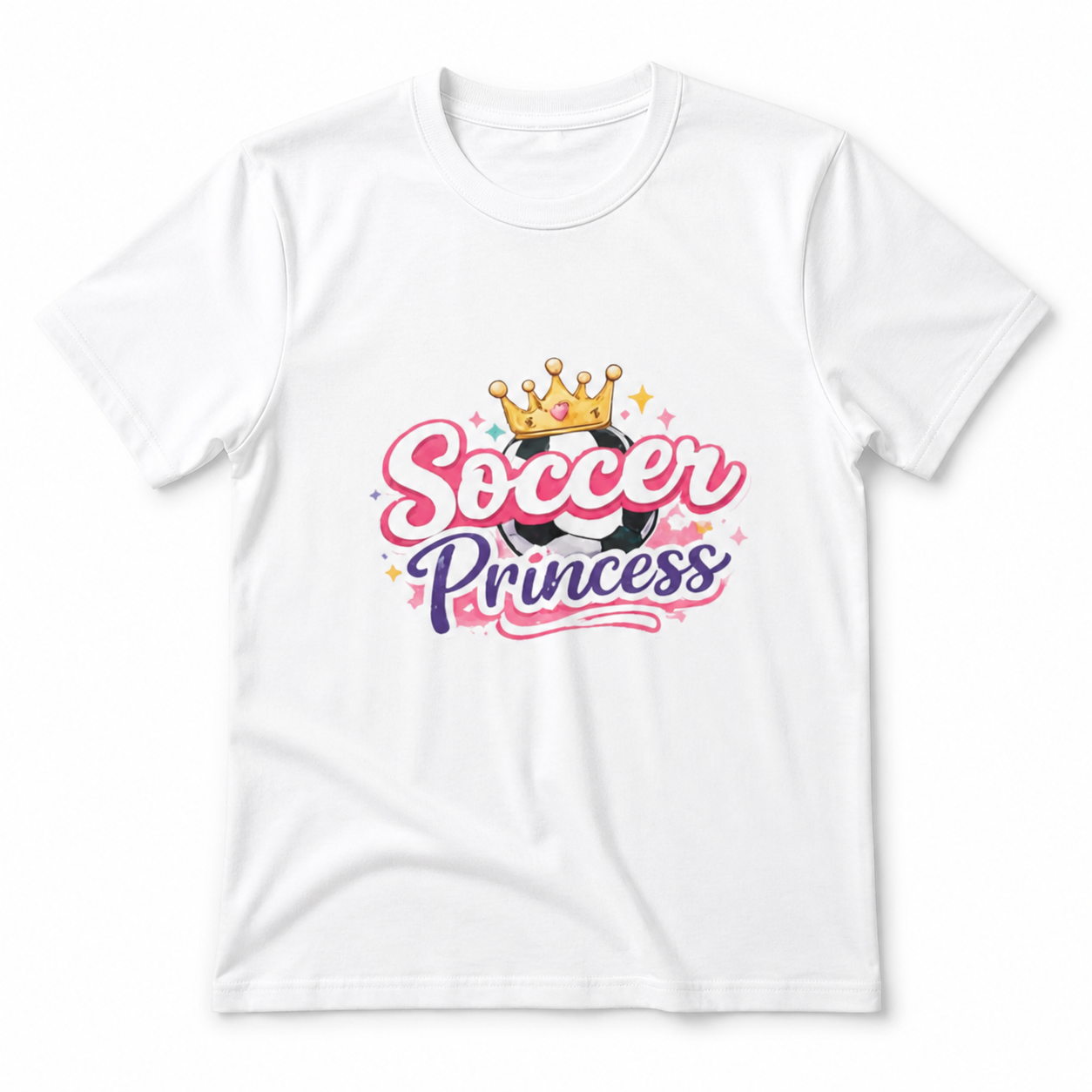 Youth Soccer Princess Tee – Cute Crowned Soccer Player Shirt for Girls