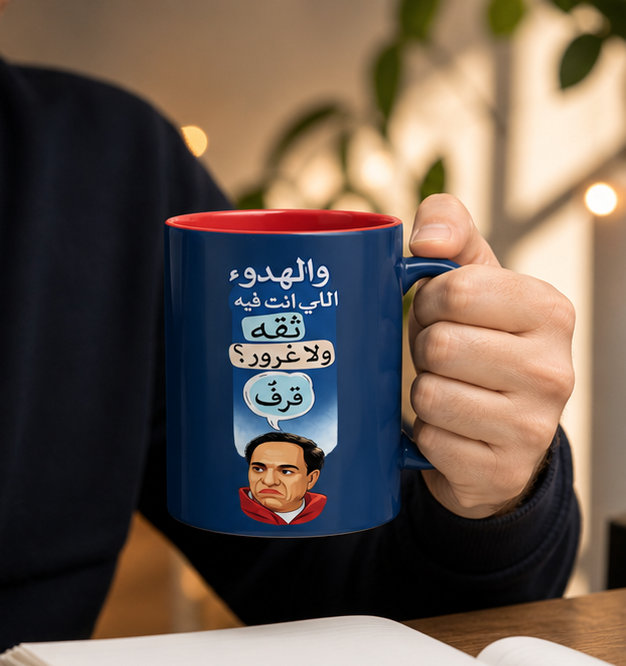 Arabic Quote Accent Coffee Mug — "والهدوء اللي انت فيه ثقه ولا غرور؟ " (11oz)