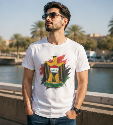 Iraq Coat of Arms T-Shirt — Iraqi Emblem Flag Graphic Tee