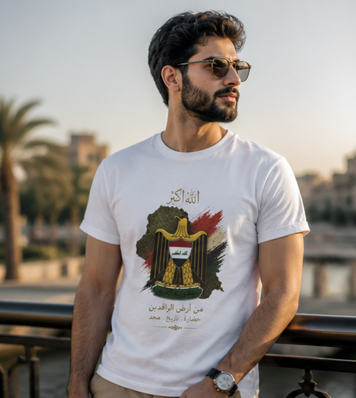 Iraq Coat of Arms T-Shirt — Iraqi Emblem & Flag Graphic Tee