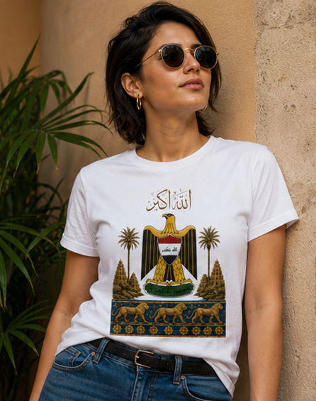 Iraq Coat of Arms T-Shirt — Arabic Eagle Emblem Tee