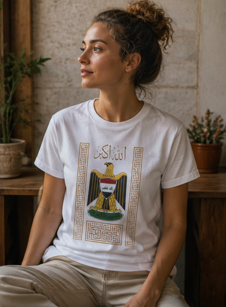 Iraq Coat of Arms T-Shirt – Arabic Eagle Emblem Tee