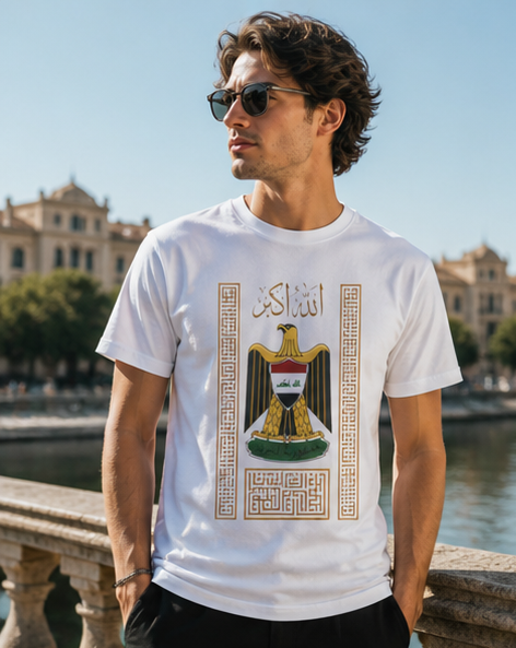 Iraq Coat of Arms T-Shirt – Arabic Eagle Emblem Tee