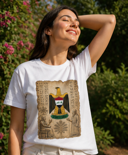 Iraq Eagle T‑Shirt — Vintage Mesopotamian Coat of Arms Design