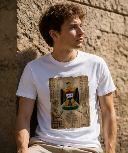 Iraq Eagle T‑Shirt — Vintage Mesopotamian Coat of Arms Design