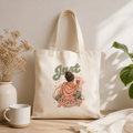 Tote Bag — "Just Relax" Illustration Canvas Tote (Cozy Wine & Self-Care Vibe)