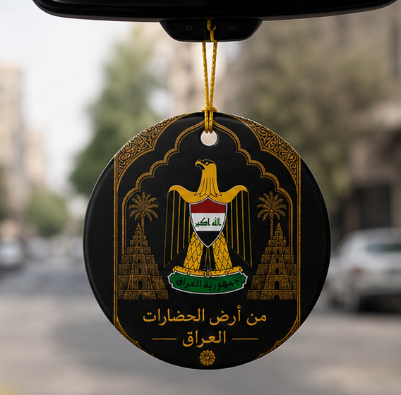 Iraqi Emblem Ceramic Ornament — National Coat of Arms Keepsake