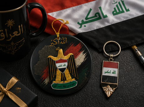 Iraq Coat of Arms Ceramic Ornament – Patriotic Round