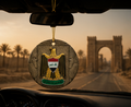 Iraq Coat of Arms Ceramic Ornament — National Flag Emblem Hanging Decoration