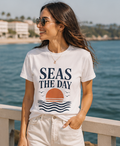 Seas the Day Sunset unisex T-Shirt — Nautical Beach Graphic Tee