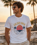 Golden Hour Sunset Tee — "Golden Hour: Good Times Tan Lines" Beach unisex T-Shirt