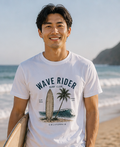 Wave Rider Surf Club unisex T-Shirt — Vintage Surfboard & Palm Beach Tee
