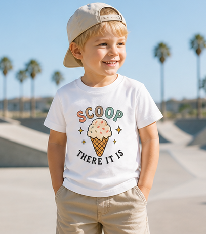 Toddler Tee — "Scoop There It Is" Ice Cream Graphic