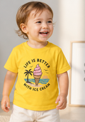 Toddler Tee — "Life Is Better With Ice Cream" Beach Ice Cream Cone Shirt