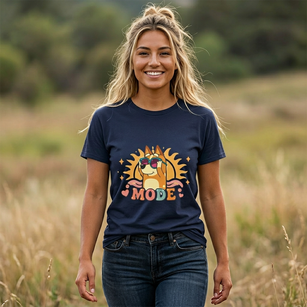 Sunshine Mode T-Shirt — Retro Sunglasses Dog Graphic