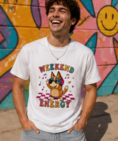 T-Shirt — Weekend Energy Cute Corgi Graphic Tee