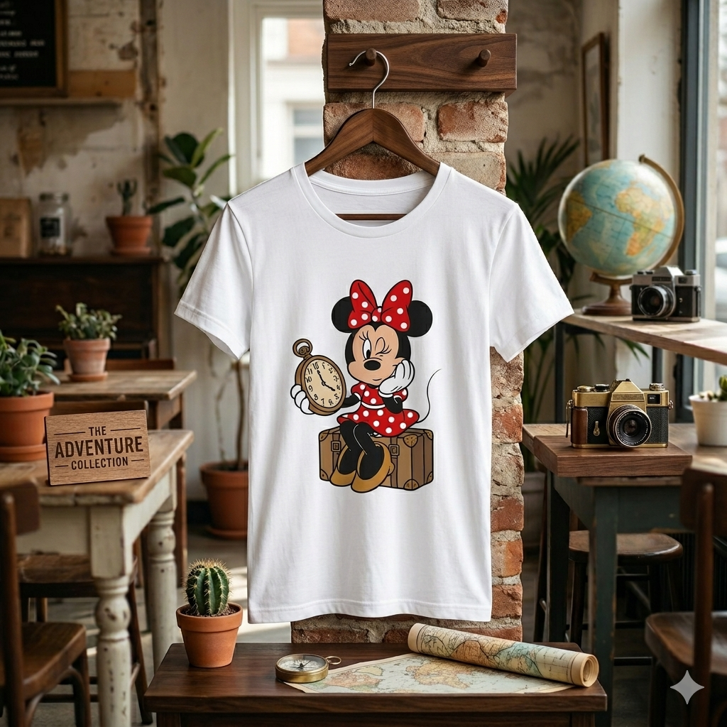 Minnie Mouse Vintage Clock Graphic T-Shirt