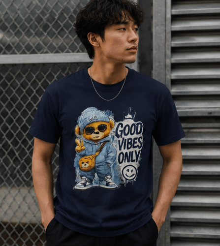 Good Vibes Only Bear T-Shirt — Cute Streetwear Graphic Tee