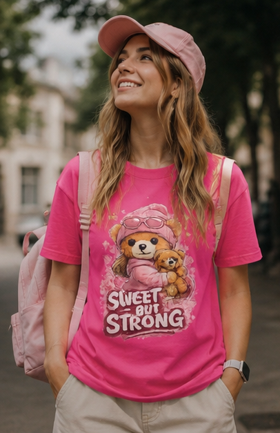 Sweet but Strong Bear T-Shirt — Cute Teddy Graphic Tee