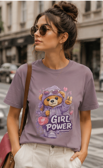Girl Power Bear T-Shirt — Cute Feminist Graphic Tee