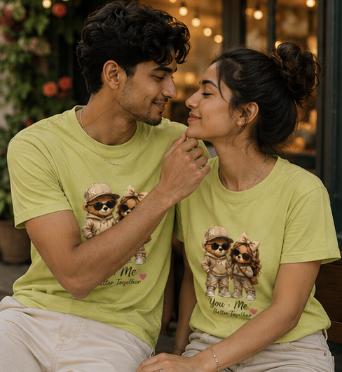 Pomeranian Couple unisex T-Shirt – 'You + Me Forever Together' Cute Dog Lover Tee