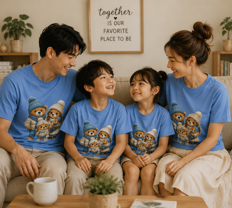 Bear Family Winter Tee — Cute Cozy Holiday Family unisex t Shirt