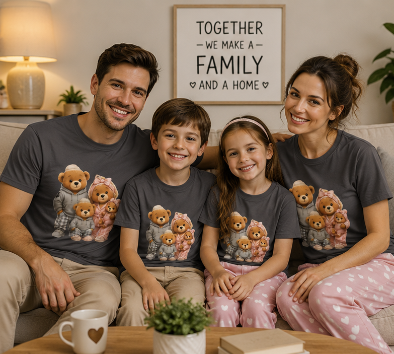 Teddy Bear Family unisex T‑Shirt — Cute Cozy Bears Graphic Tee for Parents & Kids