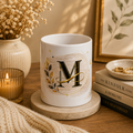 Monogram M Ceramic Coffee Mug – Elegant Gold Initial Mug