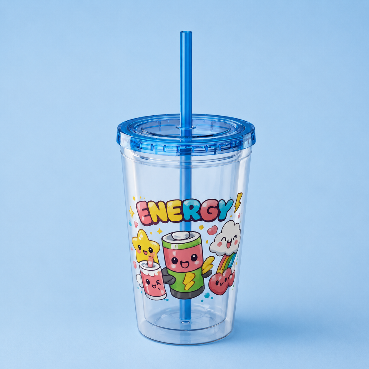 Energy Friends 16oz Tumbler with Straw — Cute Kawaii Drinkware