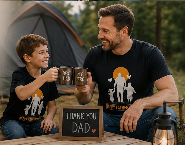 Father and Son Sunset T-Shirt — Happy Father’s Day Graphic Tee