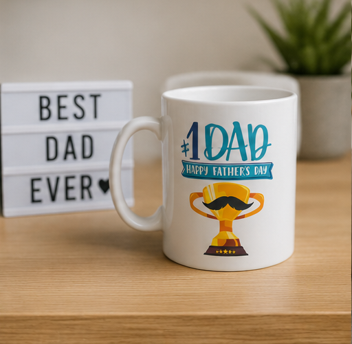 #1 Dad Coffee Mug – Funny Father’s Day Ceramic Mug (11oz)