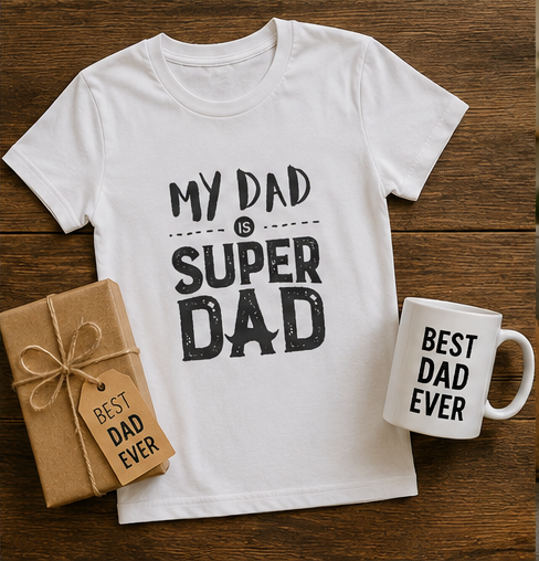 Youth Tee - "My Dad is Super Dad" Kids Fathers Day T-Shirt