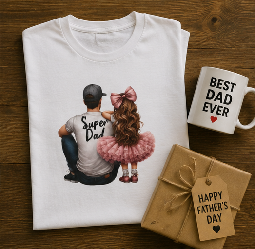 Dad and Daughter 'Super Dad' Tee — Daddy Daughter Matching Fatherhood Gift