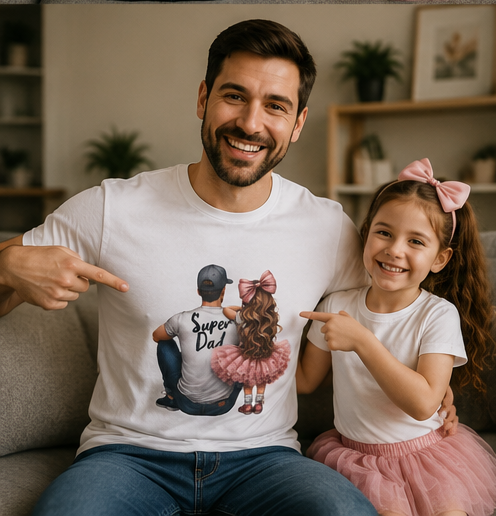 Dad and Daughter 'Super Dad' Tee — Daddy Daughter Matching Fatherhood Gift