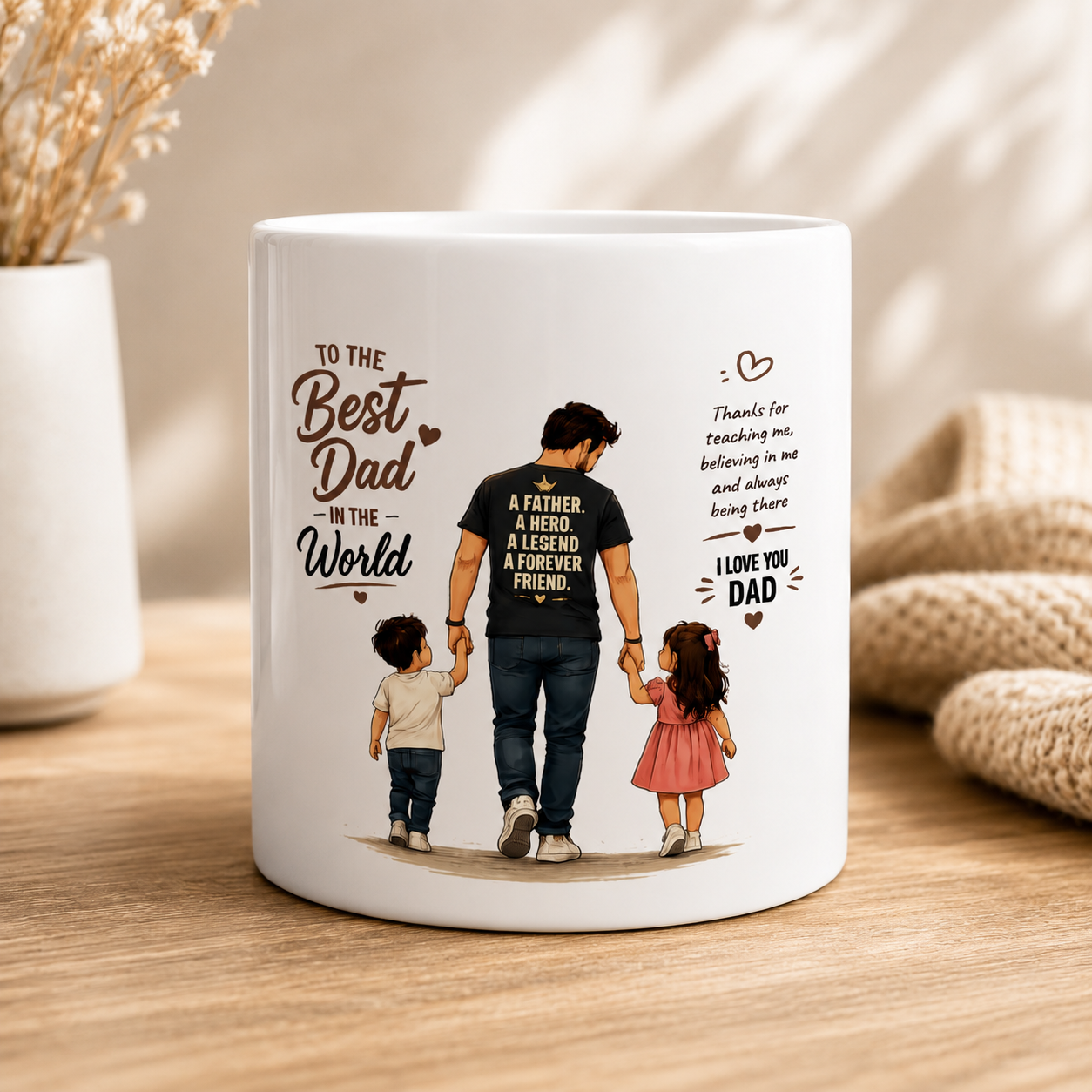 Best Dad in the World Ceramic Mug — "I’d Rather Be A Legend Than A Forever Friend" Father’s Day Gift