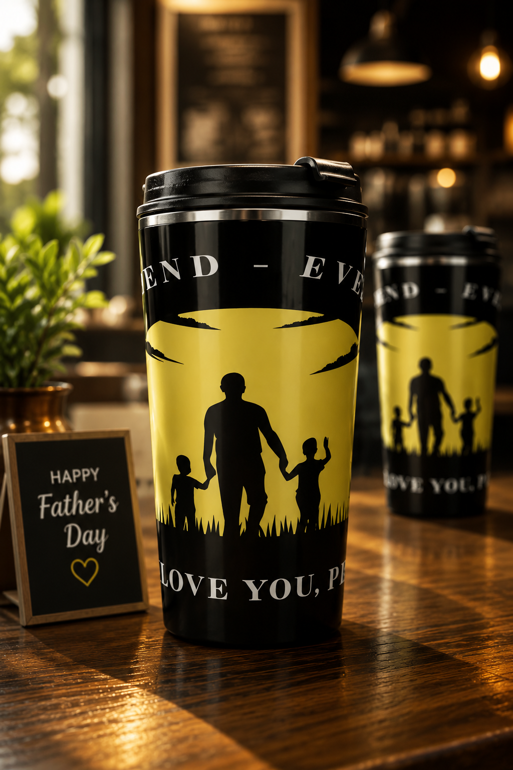 Travel Mug — Dad I’ll Love You Forever Silhouette Stainless Steel Tumbler