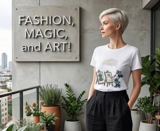 Art Studio Tee — Cute Cartoon Mouse Designing Dresses