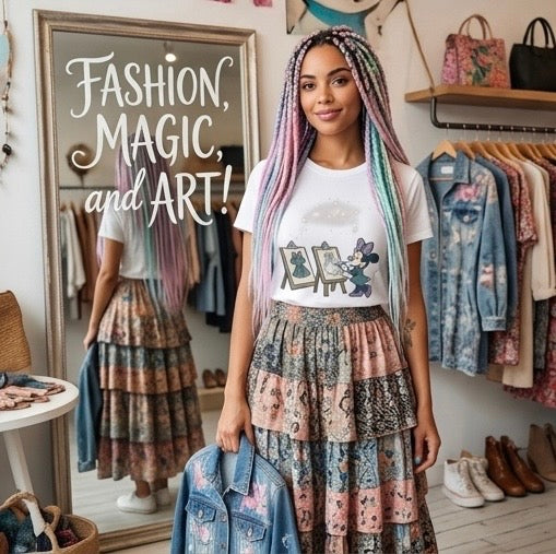 Art Studio Tee — Cute Cartoon Mouse Designing Dresses