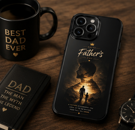 Father's Day Tough Phone Case – Silhouette Dad & Child Tribute