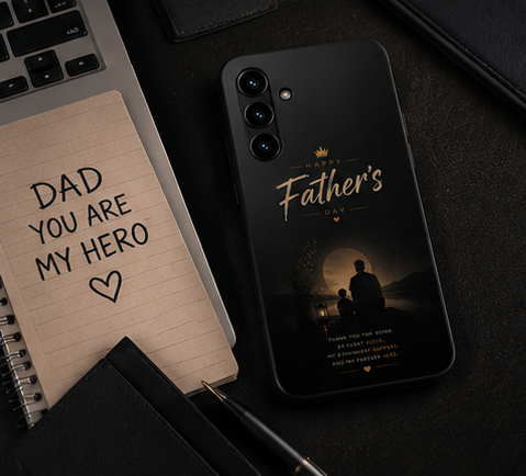 Father's Day Tough Phone Case — 'Happy Father's Day' Silhouette Tribute